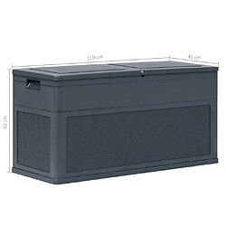 vidaXL Boîte de rangement de jardin 320 L Anthracite pas cher