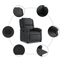 Acheter vidaXL Fauteuil inclinable noir cuir véritable