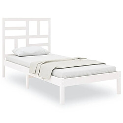 vidaXL Cadre de lit sans matelas blanc bois massif 90x190 cm