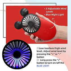 Mini Ventilateur DecoLife Cute Mouse, Ventilateur Rechargeable USB Portable et Portable avec Une Belle Lumière LED, 3 Vitesses Réglables, Paquet de 2 (Rouge + Rose) pas cher