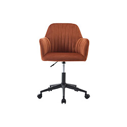 Vente-Unique Chaise de bureau - Velours - Terracotta et noir - Hauteur réglable - ELEANA