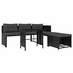 Avis Maison Chic Salon de jardin 4 pcs - Table et chaises d'extérieur - Mobilier/Meubles de jardin Moderne Résine tressée Noir -MN30294