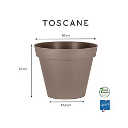 Pot de fleur rond Toscane Ø 80 x H.66 cm - Taupe - Eda