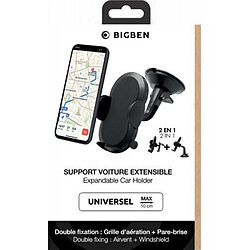 BigBen Connected Support Voiture pour Smartphone 2 en 1 Ajustable sur Pare-brise Noir