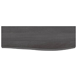 Maison Chic Étagère murale flottante,Etagère de rangement gris foncé 60x20x4 cm bois chêne massif traité -MN63994