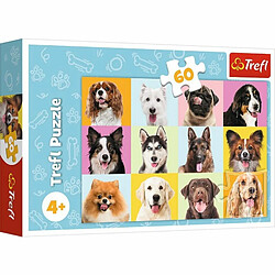 Trefl- Chiots Mignons 60 Pièces-Puzzles Colorés avec Les Animaux, Chiens, Collage, Divertissement Créatif, Jeu pour Enfants Plus de 4 Ans, 17374, Taille Unique