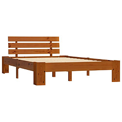 Maison Chic Lit adulte - Lit simple Cadre de lit,Structure du lit Contemporain Marron miel Bois de pin massif 120 x 200 cm -MN44502