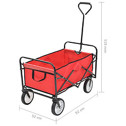 vidaXL Chariot à main pliable Acier Rouge pas cher