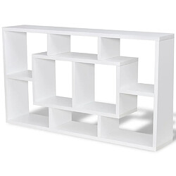 Maison Chic Étagère murale flottante,Etagère de rangement d'affichage 8 compartiments Blanc -MN39377