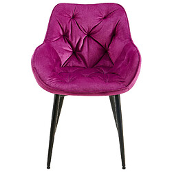 Decoshop26 Chaise de salle à manger x1 design et moderne assise en velours violet et pieds en métal noir 10_0001494