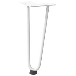 Avis vidaXL Pieds de table en forme d'épingle à cheveux 4 pcs blanc 30 cm