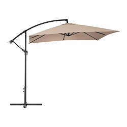 Helloshop26 Parasol déporté rectangulaire 250 x 250 cm inclinable crème 14_0007585