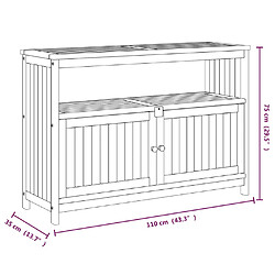 vidaXL Table console de jardin 110x35x75 cm bois massif d'acacia pas cher