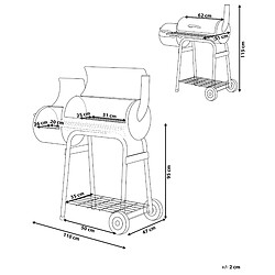 Avis Beliani Barbecue au charbon de bois et fumoir noir SATAH