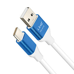 LinQ Câble USB vers USB C Fast Charge 3A Synchronisation Longueur 1.5m Bleu