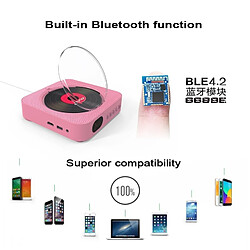 Avis Wewoo Lecteur DVD portable Bluetooth 4.2 + EDR à montage mural avec télécommande, support FM (rose)