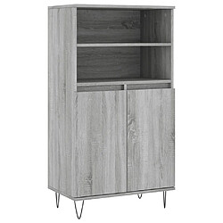 vidaXL Buffet haut Sonoma gris 60x36x110 cm Bois d'ingénierie