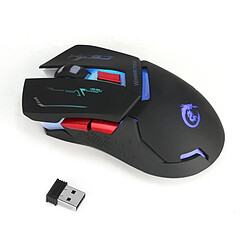 Wewoo Souris sans fil HXSJ X30 de jeu optique réglable à 6 vitesses rechargeable par USB sur 6 touches USB noire Noir