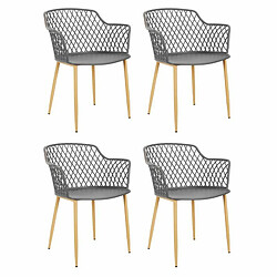 Paris Prix Lot de 4 Fauteuils Design Malaga 80cm Gris