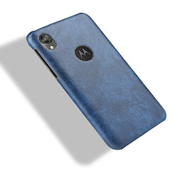 Acheter Wewoo Coque Rigide Pour Motorola Moto E6 antichoc Litchi PC + Etui PU Bleu