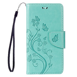 Wewoo Housse Étui vert pour Asus Zenfone 3 Max & 8207 / ZC520TL Papillons Amour Fleurs Gaufrage Horizontal Flip en cuir avec titulaire et fentes cartes portefeuille lanière