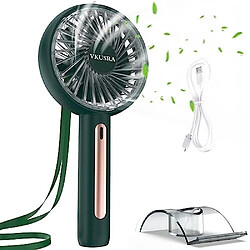 Ventilateurs à Main VKUSRA, Ventilateur Portable Ventilateur Portatif Puissant avec 4 Vitesses et Batterie Rechargeable Intégrée, ventilateur de Bureau USB avec Support de Téléphone Portable