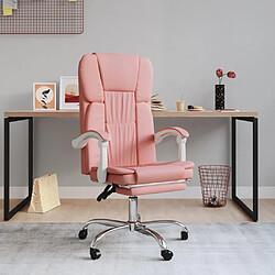 vidaXL Fauteuil inclinable de bureau Rose Similicuir