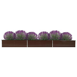 Maison Chic Jardinière,Lit surélevé de jardin - Bac à fleurs - pot de fleur Acier galvanisé 480x80x45 cm Marron -GKD10716