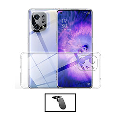 PHONECARE Kit Coque 3x1 360° Impact Protection + Support Magnétique L Safe Driving Voiture pour Oppo Find X5 Pro - Transparent/Blanc