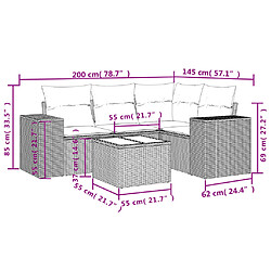 Acheter vidaXL Salon de jardin avec coussins 5 pcs marron résine tressée