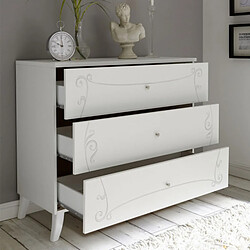 Avis Dansmamaison Commode 3 tiroirs Blanc - ESMERALDA