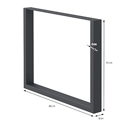 Avis Ecd Germany 2x Pieds de table industriel piètement pied meuble acier gris foncé 80 x 72 cm