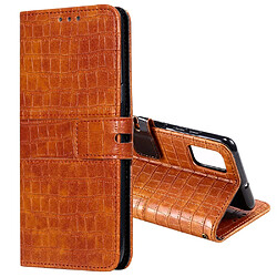 Etui en PU surface de crocodile marron pour votre Samsung Galaxy A41