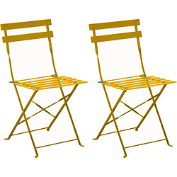 ALIZÉ Chaises pliantes en acier Cuba (Lot de 2) miel.