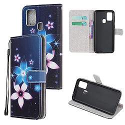 Etui en PU impression de motif texture croisée avec sangle fleur pour votre Huawei P smart 2020