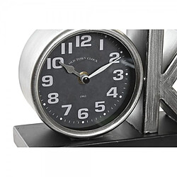 Look & Feel Horloge de table DKD Home Decor Argenté Noir Fer OK (23 x 8 x 15 cm) (2 Unités)