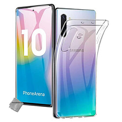 Htdmobiles Coque silicone gel fine pour Samsung Galaxy Note 10 + film ecran - TPU TRANSPARENT