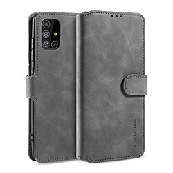 Etui en PU style rétro avec support gris pour votre Samsung Galaxy A51 5G SM-A516