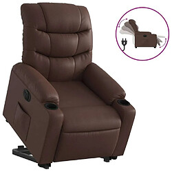 Maison Chic Fauteuil Relax pour salon, Fauteuil inclinable électrique marron similicuir -GKD99320