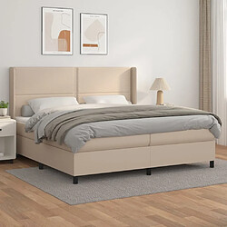 Maison Chic Structures de lit + matelas,Lit à sommier tapissier avec matelas Cappuccino 200x200 cm -MN51022