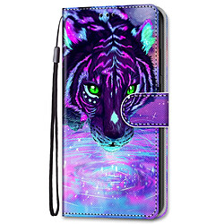 Etui en PU texture croisée, antichoc avec support A35 tigre eau potable pour votre Samsung Galaxy A13 4G