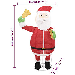 vidaXL Décoration de Noël Figurine Père Noël LED Tissu de luxe 180 cm pas cher