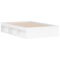 Maison Chic Lit adulte - Lit simple Cadre de lit,Structure du lit Contemporain blanc 120x200 cm -MN32902 pas cher