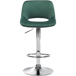 Decoshop26 Tabouret de bar chaise haute x1 avec repose-pieds en velours vert piètement métallique chromé 10_0004592 pas cher