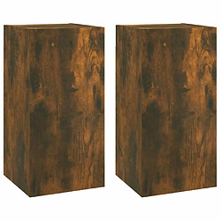 Maison Chic Meubles TV 2 pcs | Banc TV Moderne pour salon | Meuble de Rangement Chêne fumé 30,5x30x60 cm Bois d'ingénierie -MN14223