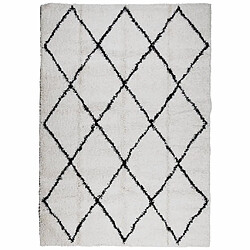 vidaXL Tapis shaggy PAMPLONA poils longs moderne crème noir 140x200 cm