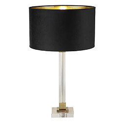 Searchlight Lampe de Table Cristal, Laiton, Velours Noir