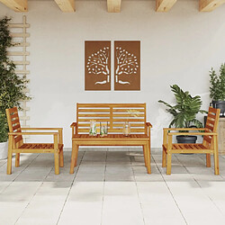 Maison Chic Ensemble de salle à manger de jardin 4 pcs,Table et chaises d'extérieur bois d'acacia solide -GKD853203