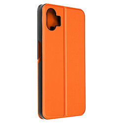 Avizar Étui Nothing Phone 1 Fenêtre Affichage Heure Support Vidéo orange