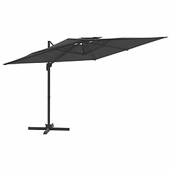 Maison Chic Parasol Jardin | Parasol cantilever à double toit Anthracite 300x300 cm - GKD81774